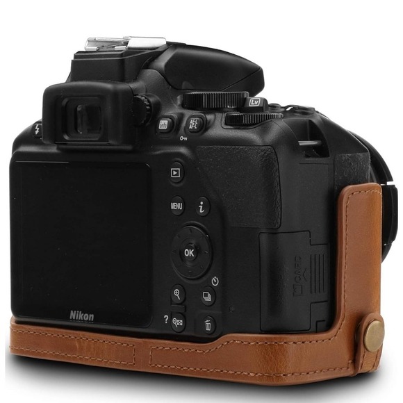 Mega Gear MG1536 Ever Ready Leather Camera Case CompatibleWith Nikon D3500-Brown - Picture 8 of 9